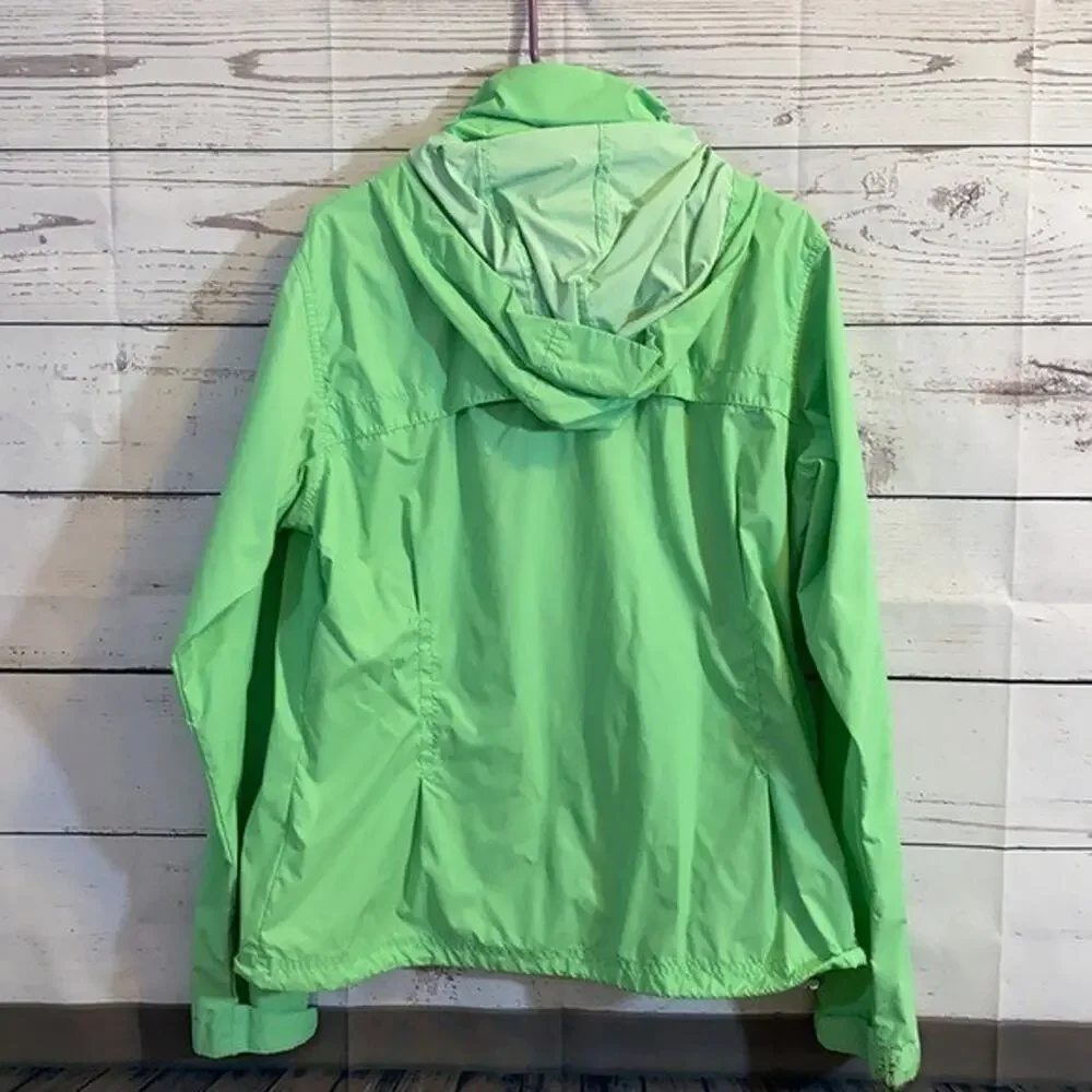 Columbia Youth Jacket Girls‎ YXL Green Nylon Zip windbreaker PAINT STAIN